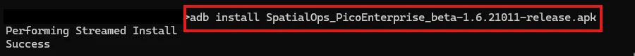 adb install success