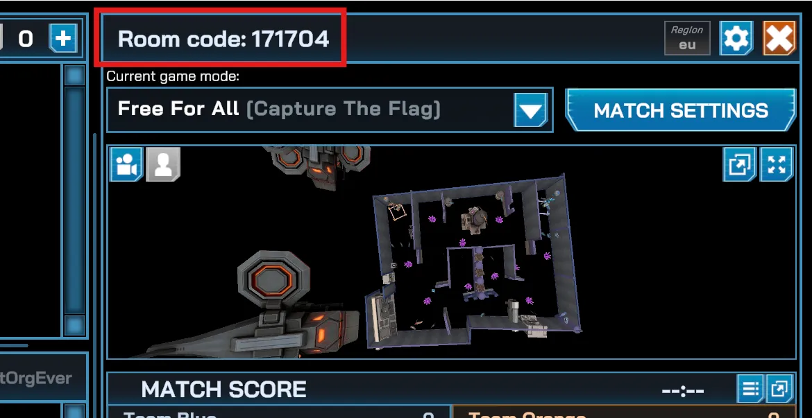 Room code in the Manager